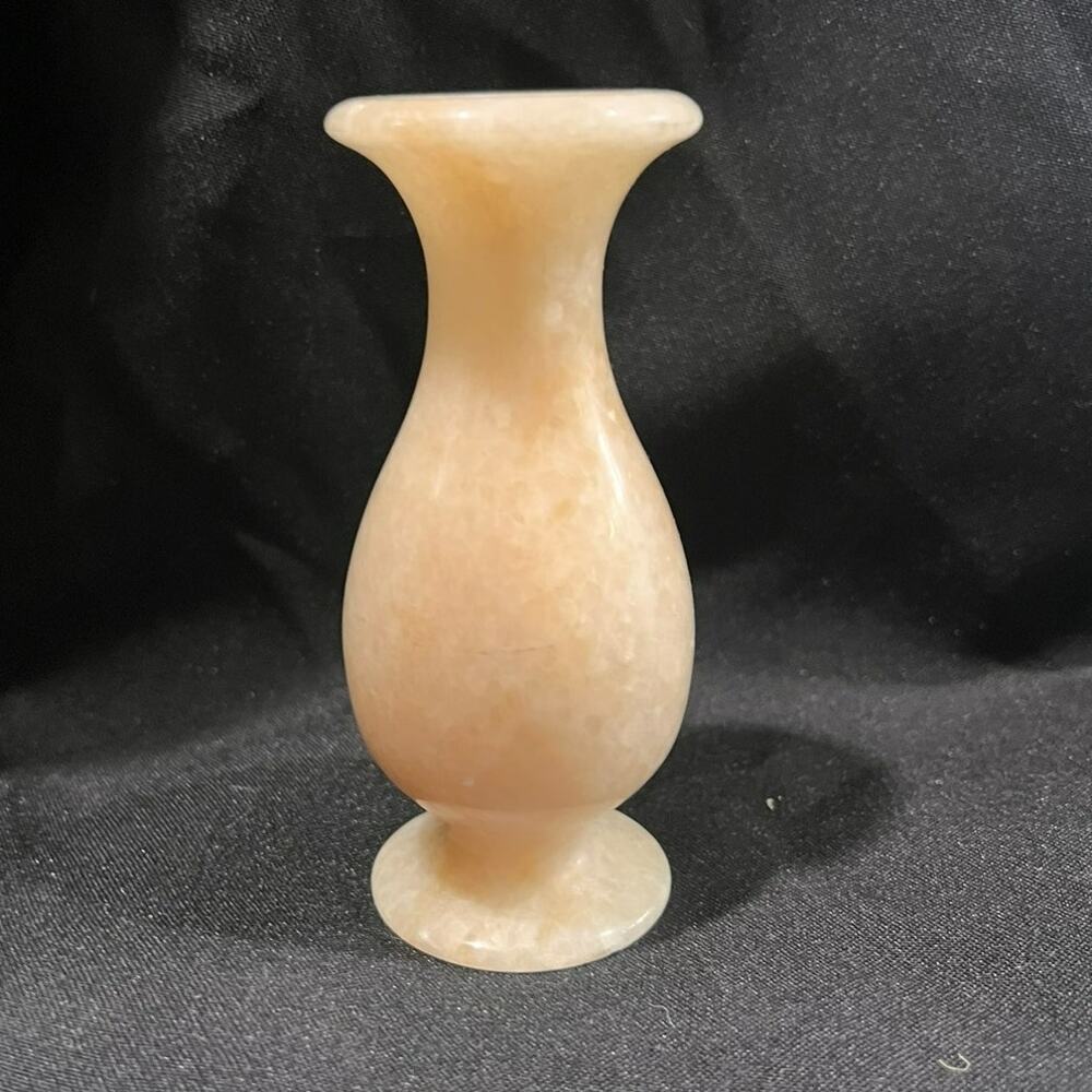4.5-inch Hand-Carved Honey Onyx Bud Vase Crystal Sphere Stand New